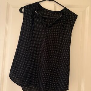 Ann Taylor Black and White Polka Dot Sleeveless Blouses